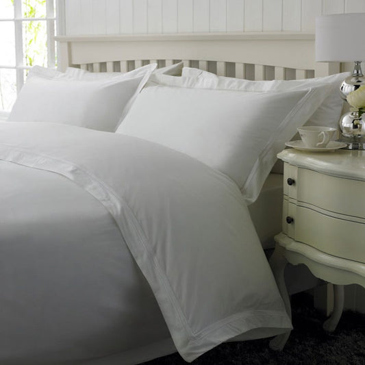 2 Row Cord Boutique Quality Egyptian 400 Thread Cotton Percale Roupa de cama - Cordão branco - Capa de edredão