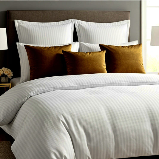 Duvet Covers - Egyptian Giza 600 Thread Cotton Sateen Stripe