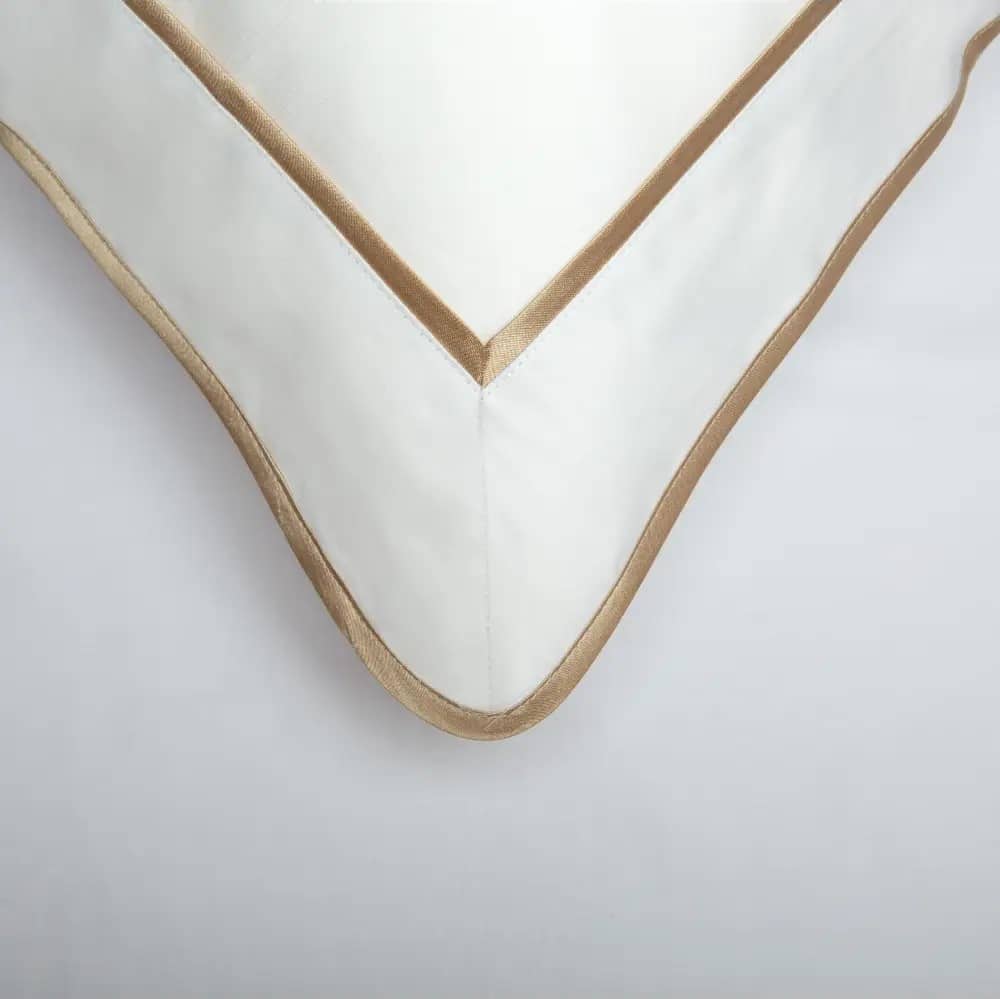 Monaco Egyptian 550 Faden Baumwollsatin - Nerzbesatz - Gerahmtes Trim Kissen