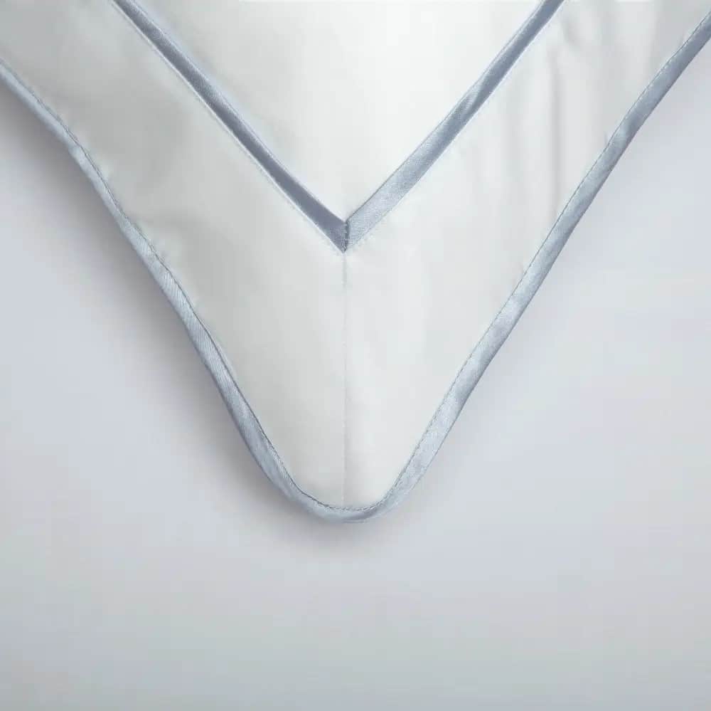 Monaco Egyptian 550 Thread Cotton Sateen - Platinum Grey trim - Framed Trim Cushion
