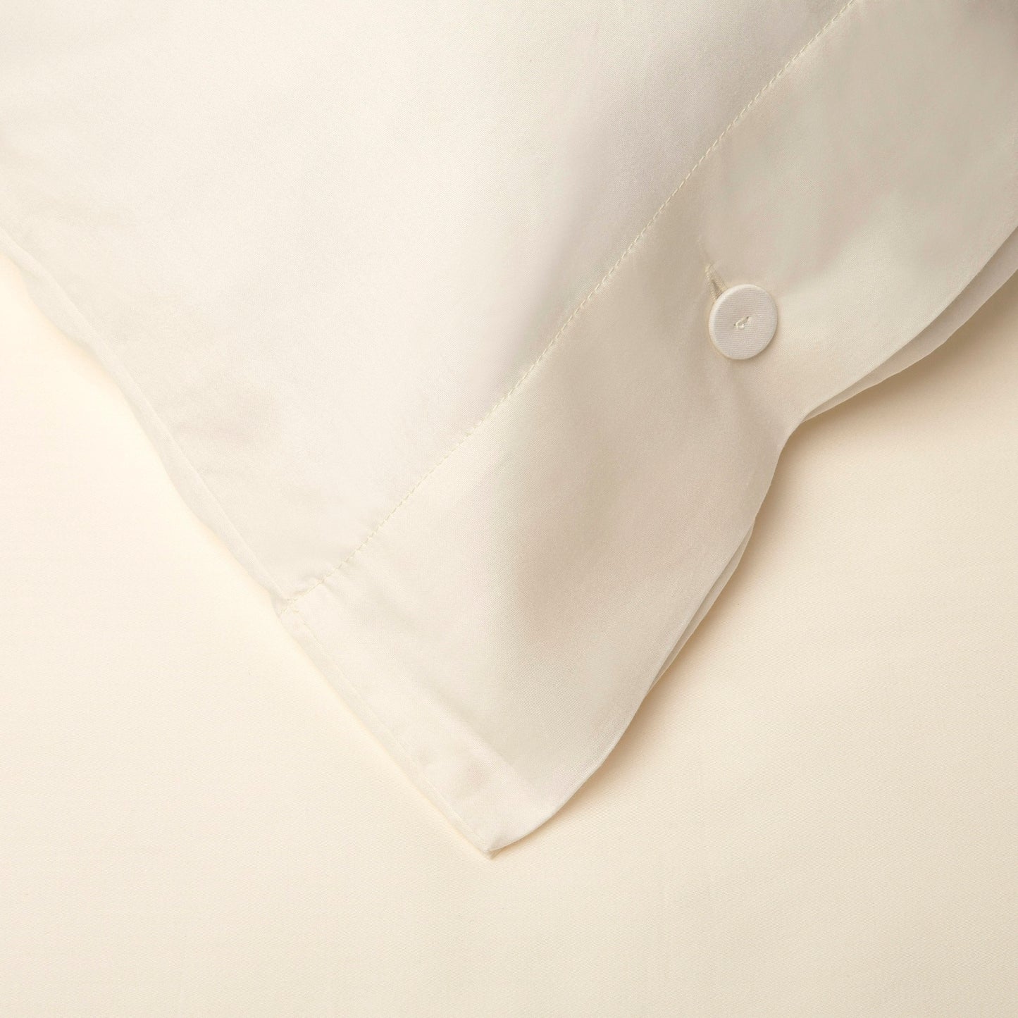 Pelle d'uovo 300 Fil Satin de coton Linge de lit COULEURS - Ivoire - Drap housse