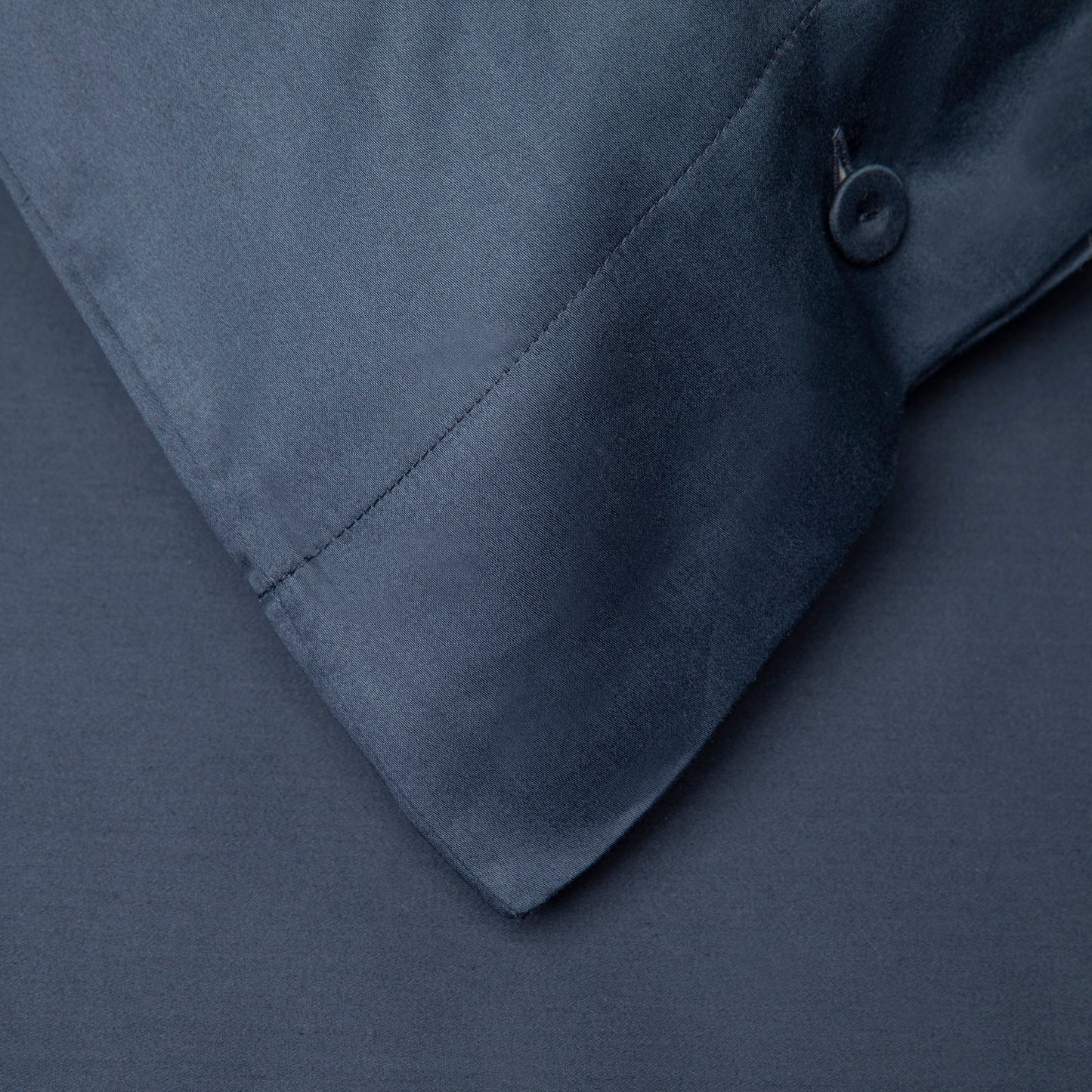 Pelle d'uovo 300 Fil Satin de coton Linge de lit COULEURS - Marine - Drap plat