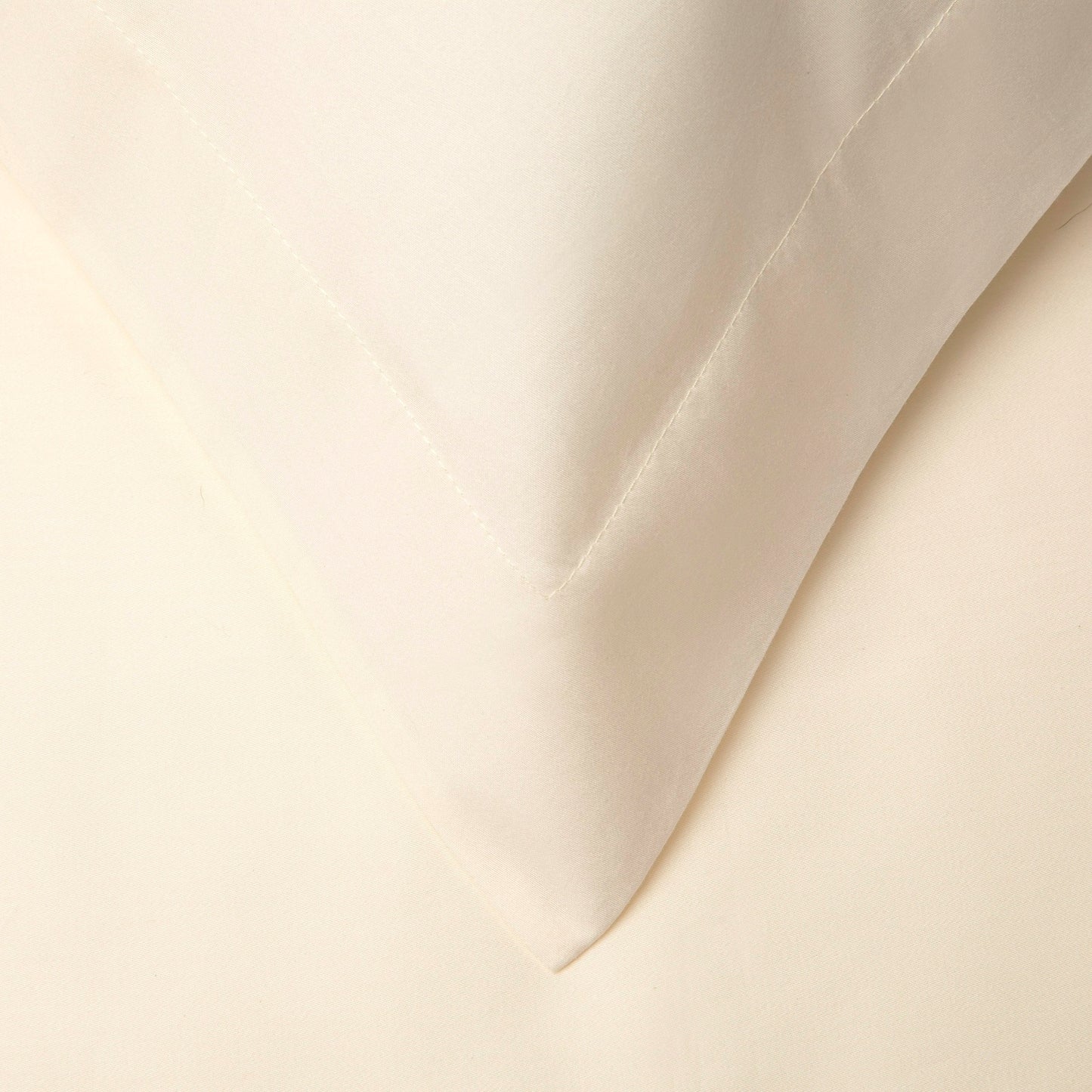 Pelle d'uovo 300 Fil Satin de coton Linge de lit COULEURS - Ivoire - Drap housse