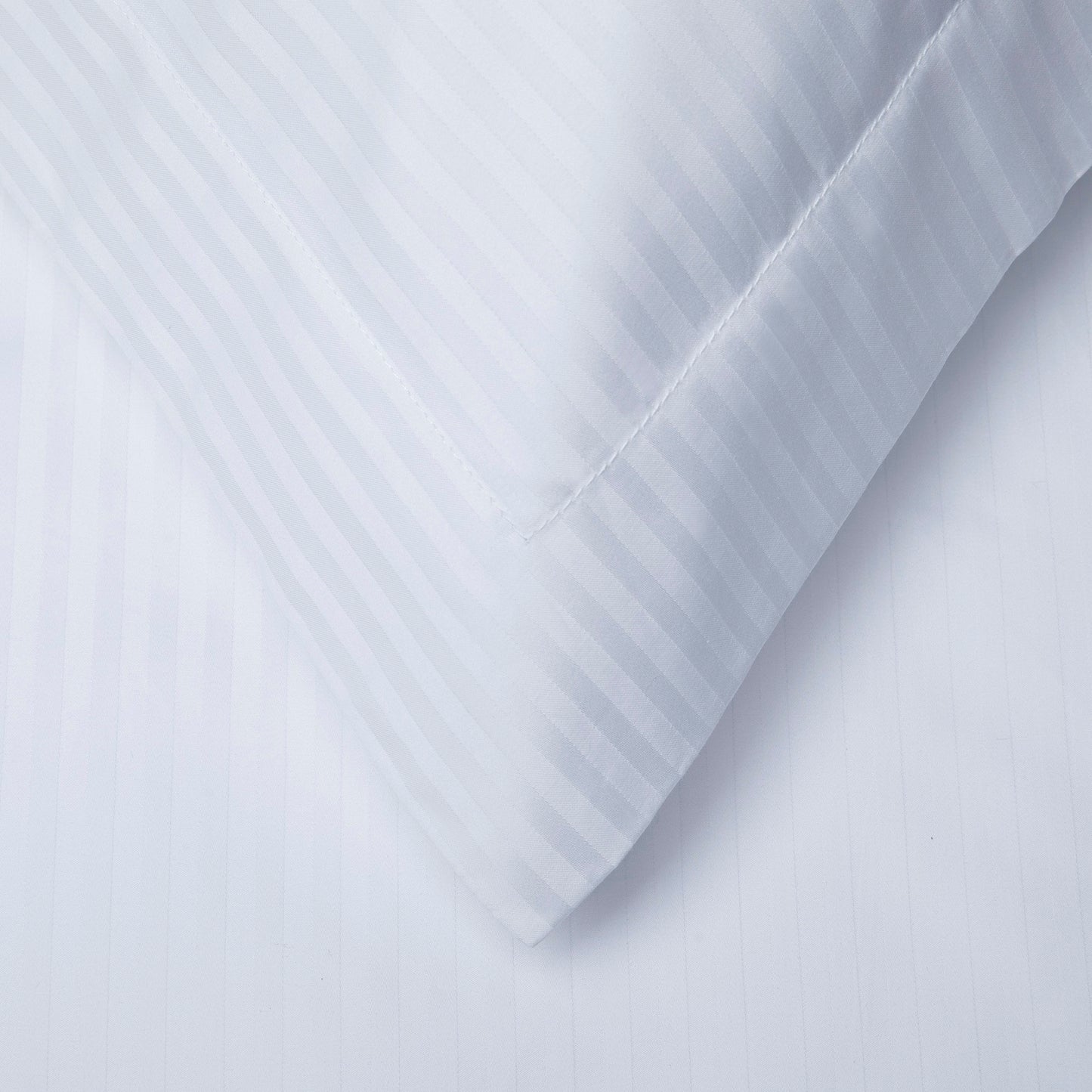 Linge de lit égyptien 300 fils en satin de coton à rayures - Taie d'oreiller