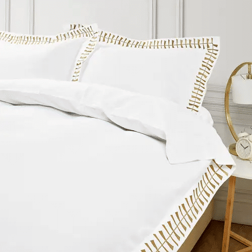 Cleopatra 400 Thread Pure Cotton Sateen Bed Linen - Gold - Flat Sheet