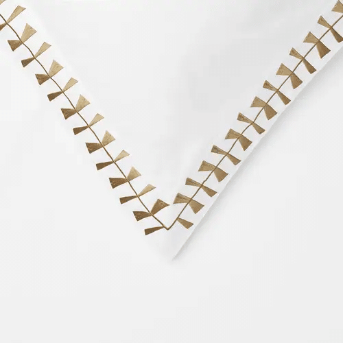 Cléopâtre Linge de lit en satin de pur coton 400 fils - Doré - Taie d'oreiller