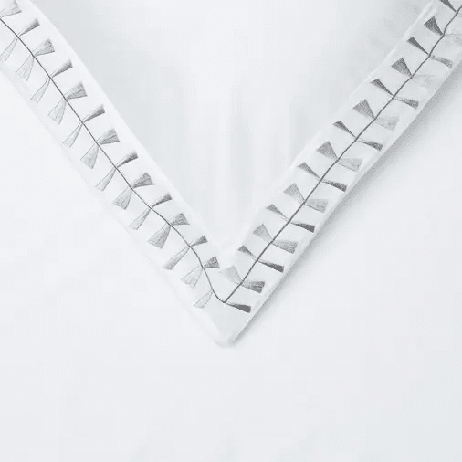 Cléopâtre Linge de lit en satin de pur coton 400 fils - Argent - Taie d'oreiller