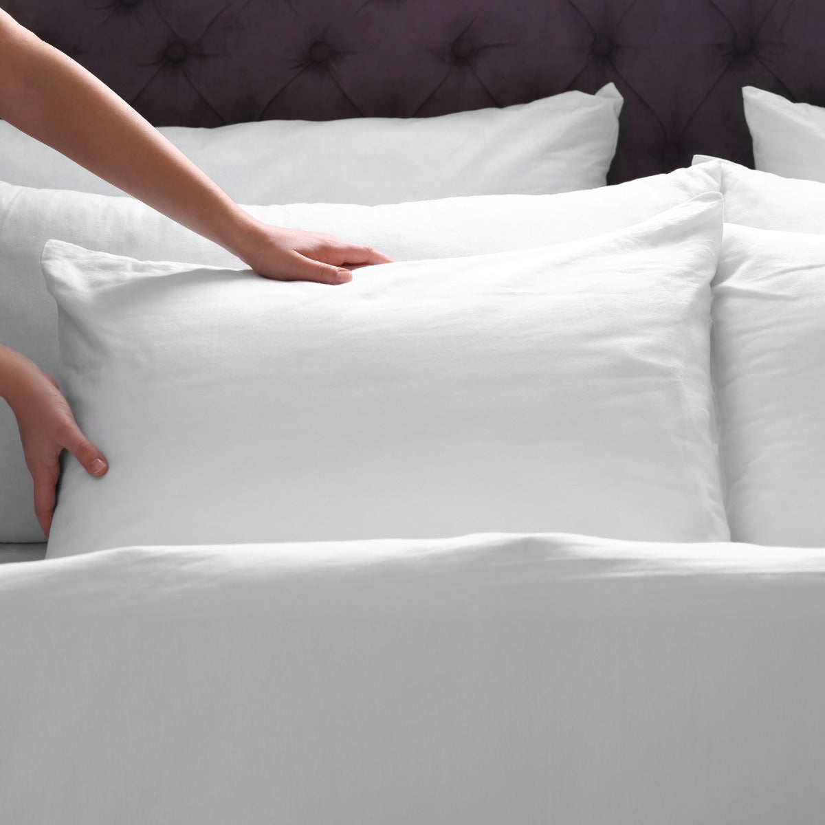 Pflegeleichter Luxus-Kissenbezug aus Polycotton-Satin, 300 Fäden (300 TC)