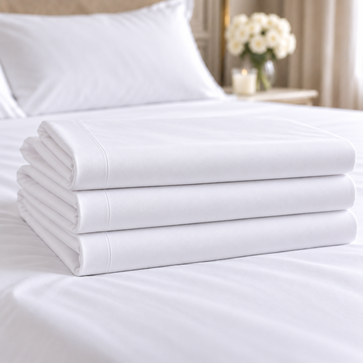 300 Thread Count 100% Cotton Percale - Flat Sheet