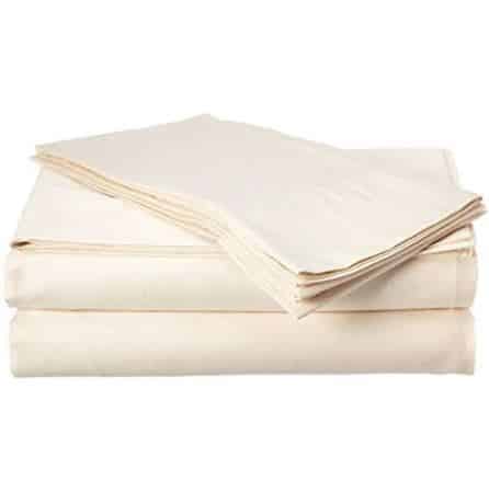 Pflegeleichtes Satin 300TC Polycotton Elfenbein Flaches Laken
