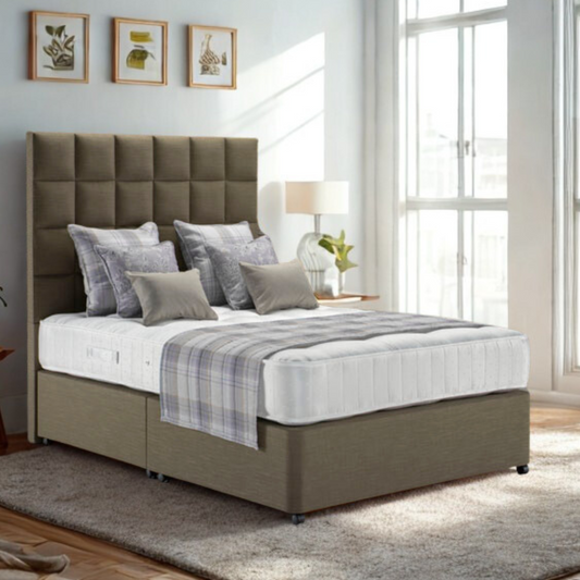 King of Cotton Aston 1000 Pocket Sprung Mattress with tufting, Belgian damask fabric, flag-stitched and treated with skin-safe, odourless EULAN® SPA 01 anti-bed bug protection