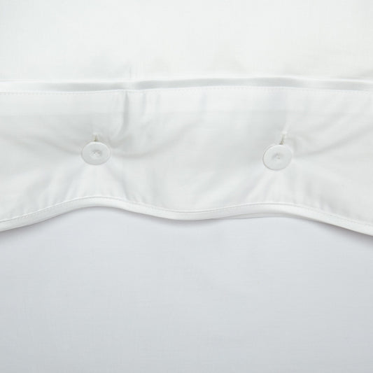 Monaco Egyptian 550 Thread Cotton Sateen - Guarnição branca - Fronha com botões