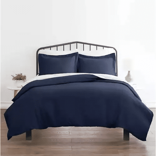 Pelle d'uovo 300 Fil Satin de coton Linge de lit COULEURS - Marine - Housse de couette