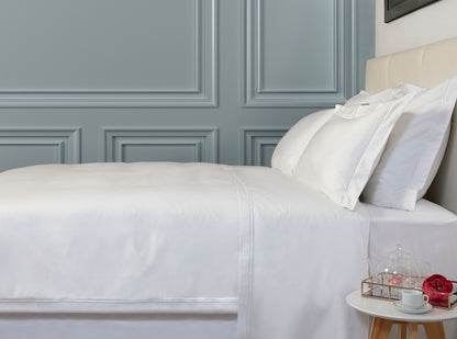 2 Row Cord Boutique Quality Egyptian 400 Thread Cotton Percale Bedlinen - White cording - Duvet Cover