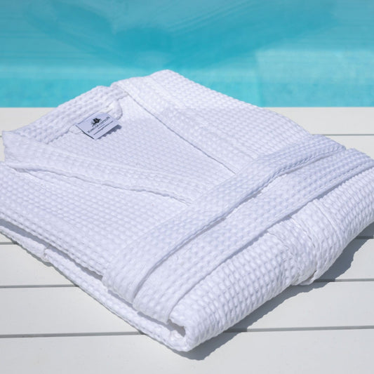 Boutique Spa 300g/m² Coton gaufré Peignoir Style Kimono