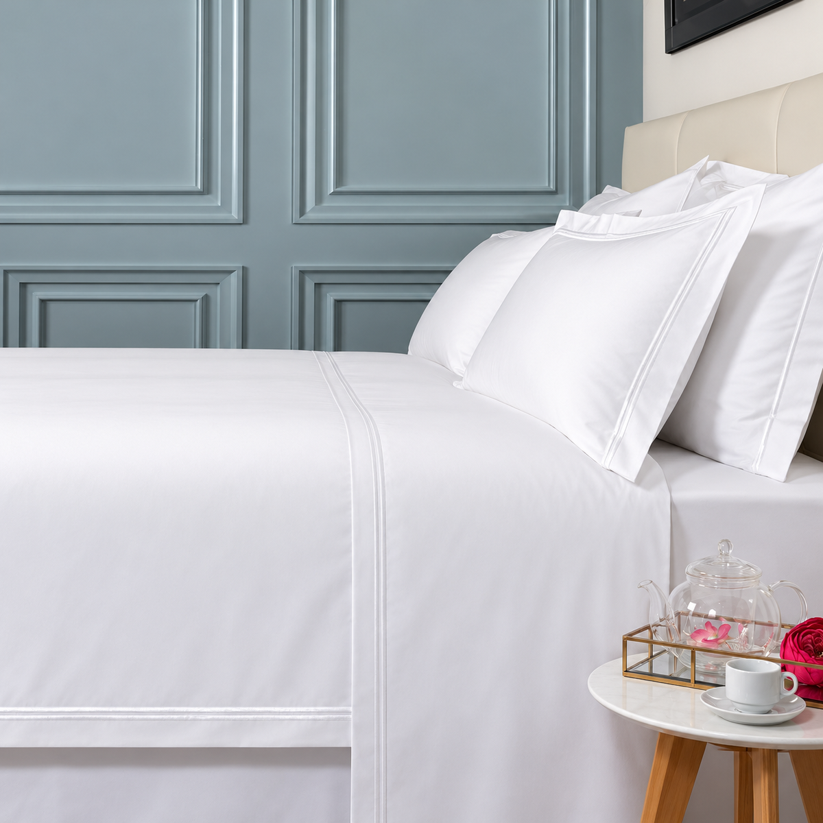 Roupa de Cama de Algodão Egípcio. Tecido Cetim de 800 fios - Capa de edredão