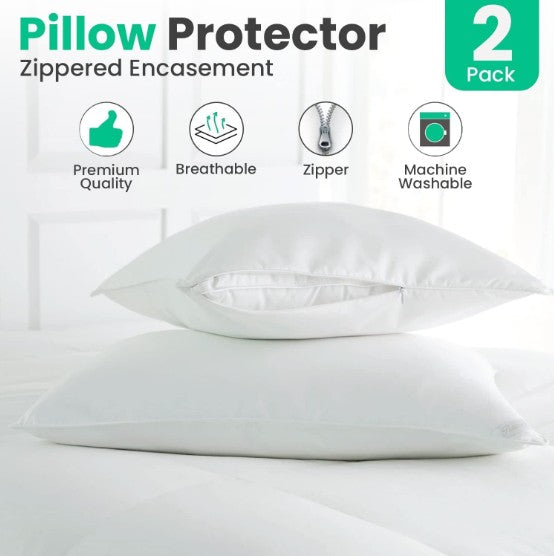 Pillow Protector (Pair) Pure Cotton 200 thread Percale