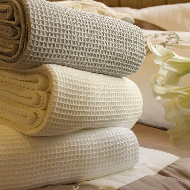 Contemporary Waffle Pure Cotton Blanket/Bedspread – King of Cotton