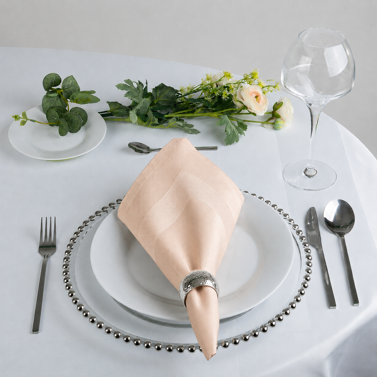 Cotton Damask Satin Band Napkins