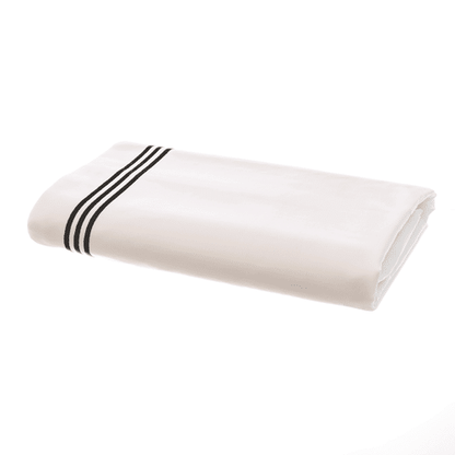 Milano Egyptian 800 Thread Cotton - White with Black Three Row Cord - Flat Sheet