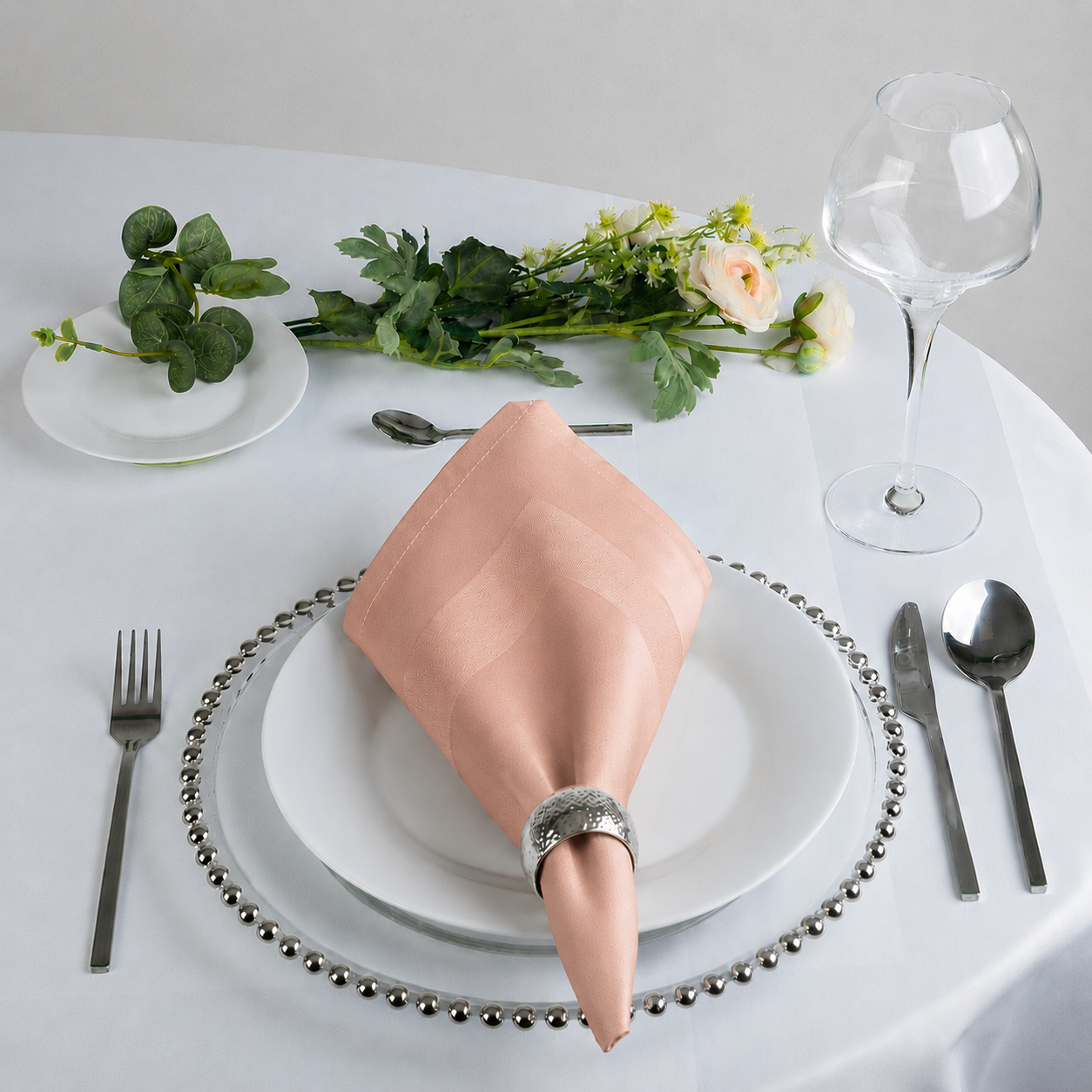 Cotton Damask Satin Band Napkins