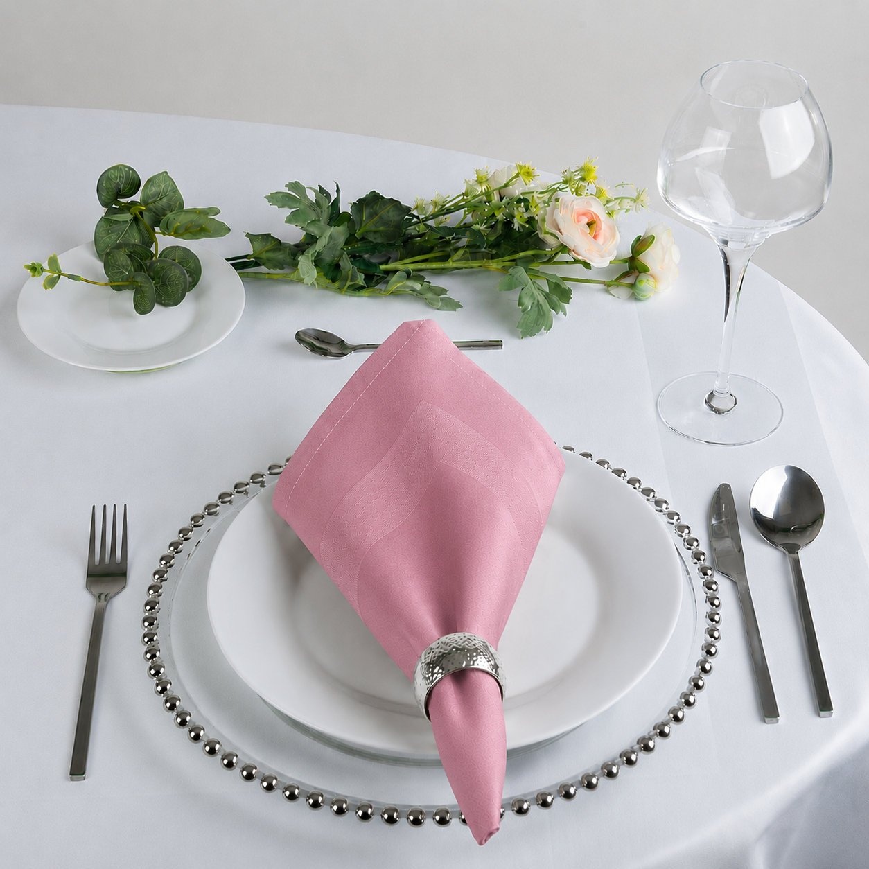 Cotton Damask Satin Band Napkins