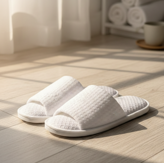 Waflowe kapcie spa bez palców