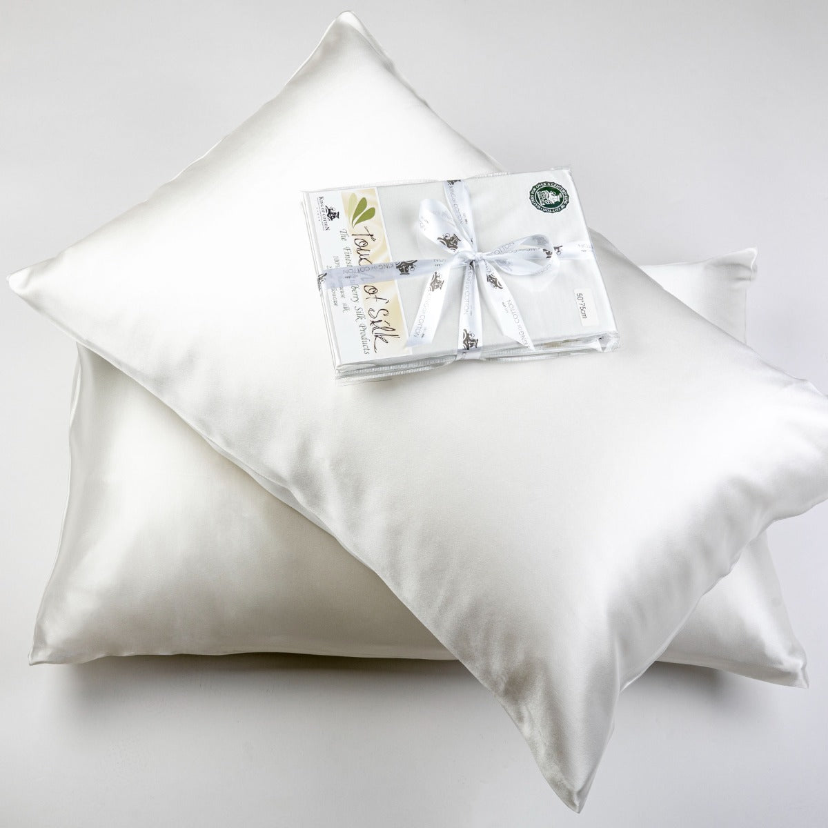 Pure Mulberry Silk Charmeuse Pillowcase 22mm Natural Ivory