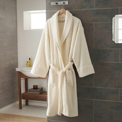 Albornoz de algodón de torsión cero