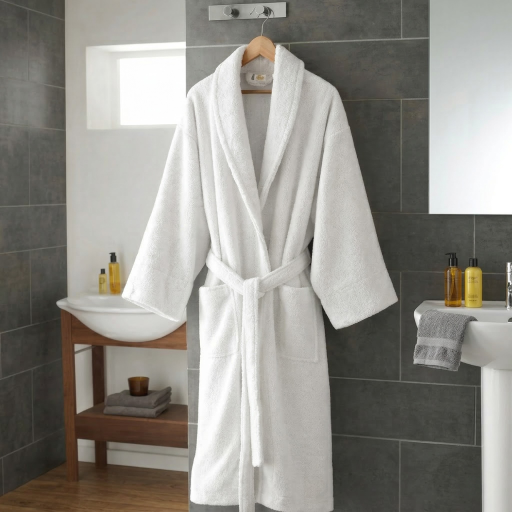 Albornoz de algodón de torsión cero